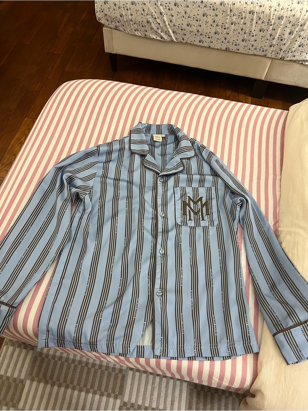 Disney Blue and Black Striped Kids Pajama Top